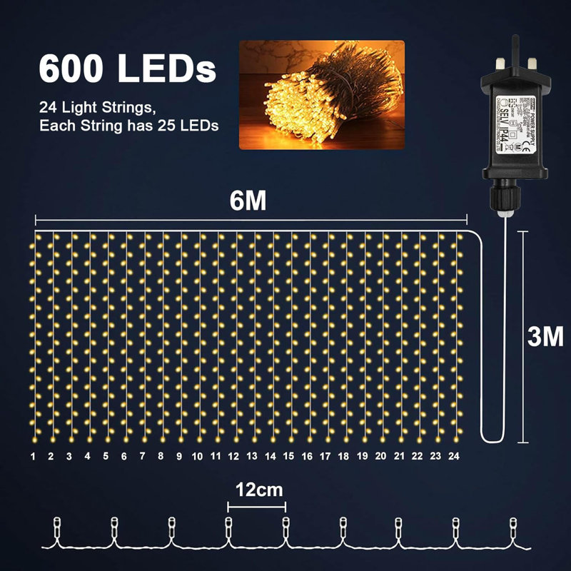 Anderia 600cm LED Indoor / Outdoor String Lights