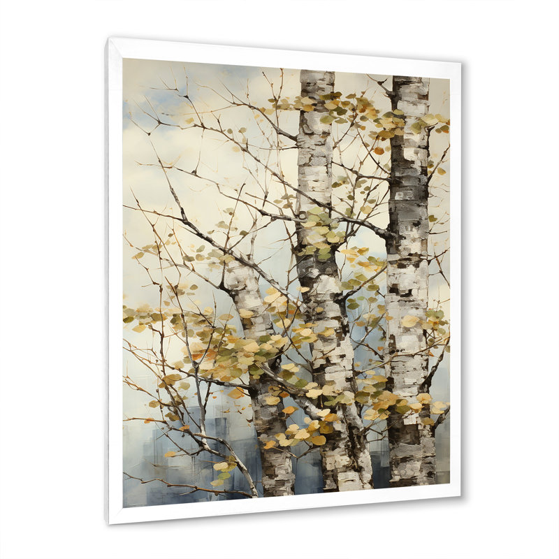 Symphonie sycomore sur un arbre jaune beige - impression sur toile florale et botanique, H 32 po x l 24 po x P 1 po