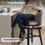 Tabouret de comptoir pivotant 26,5 po en similicuir avec pieds en bois massif-128942160-128942162