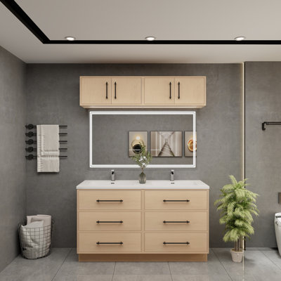 Meuble-lavabo autoportant avec lavabo en acrylique renforcé 48 po Victoria