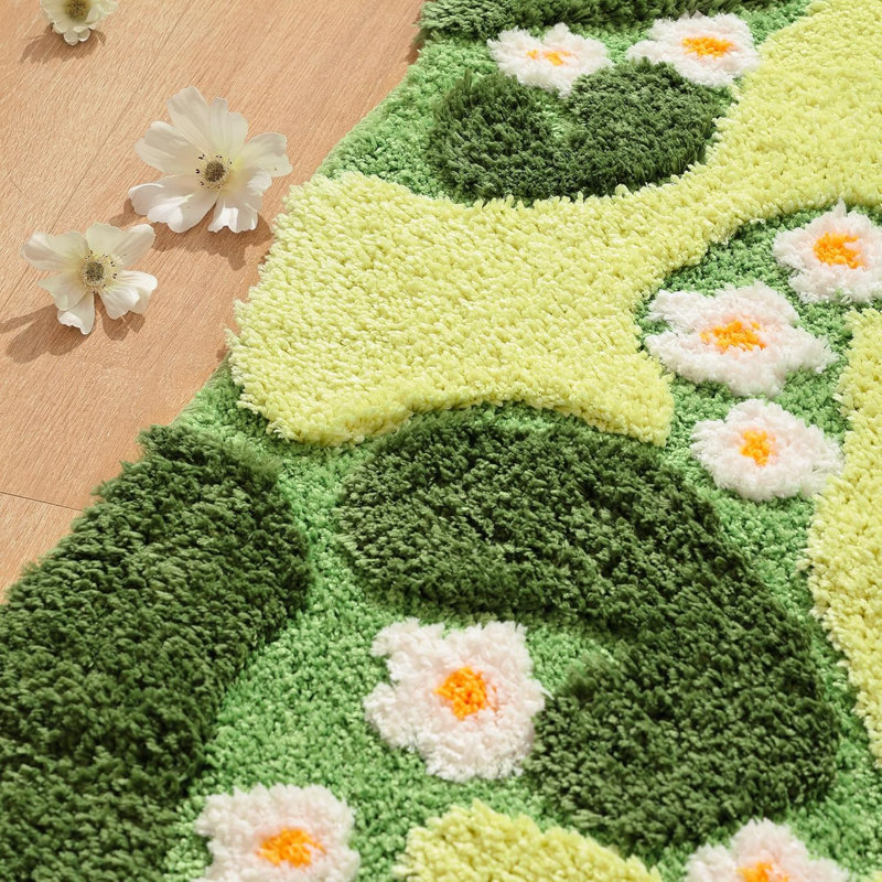 Tapis de bain vert pour salle de bain