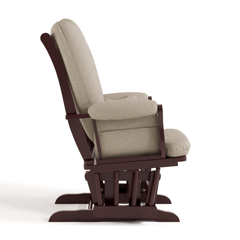 Tuscany Rocking Chair Glider with Ottoman, Espresso, Taupe Swirl