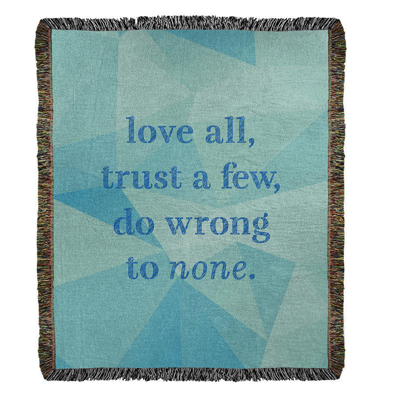 Hand Woven Throw Blanket, 52" L x 37" W, Zircon Blue