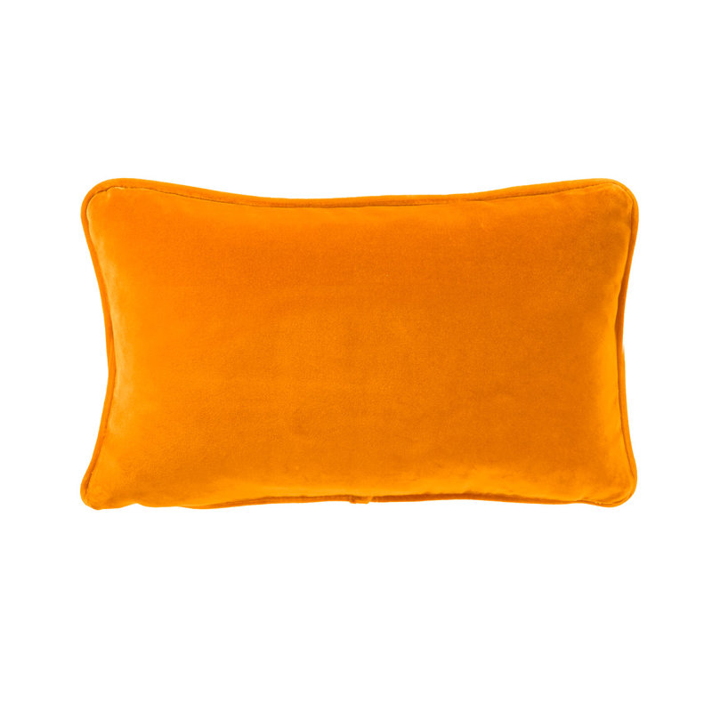 DIVAN Velvet Pillow Cover & Insert, Orange, Rectangle 13"H x 22"W