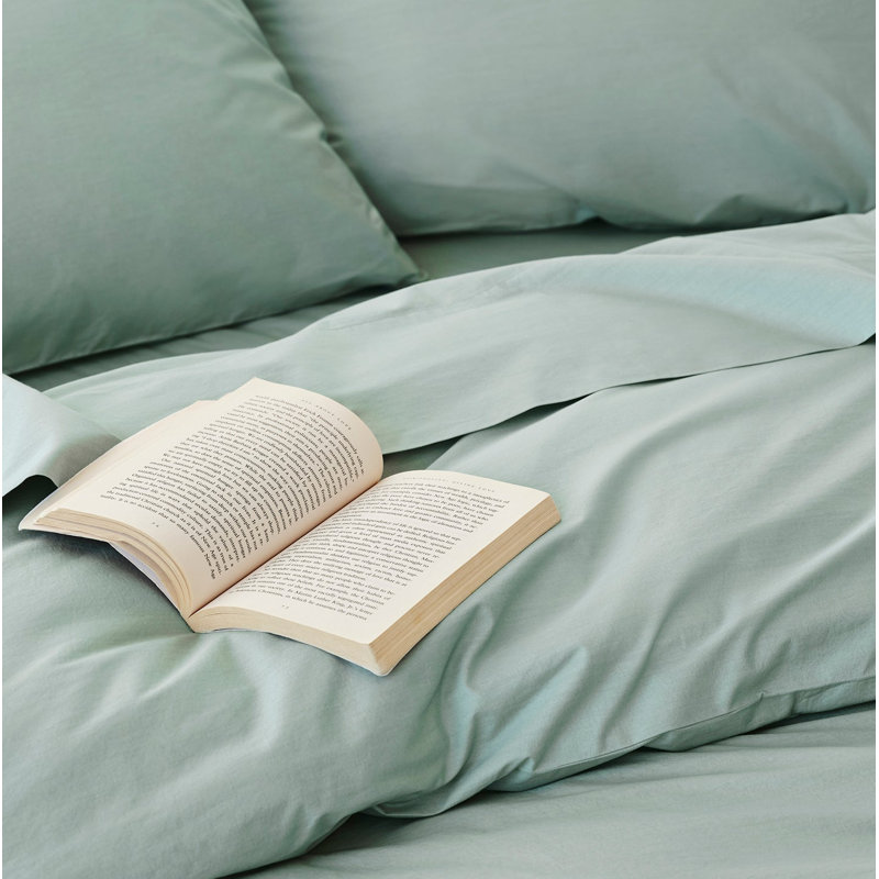 Modern & Contemporary Cotton Percale Duvet Cover, King/Cal King Duvet Cover, Seafoam