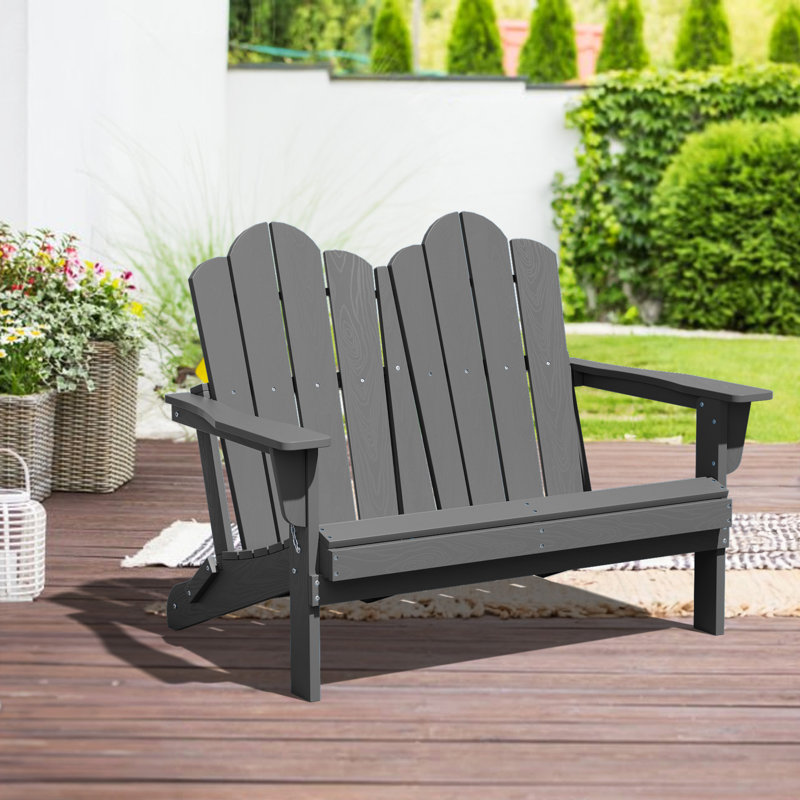 Chaise Adirondack pliante en PEHD Creaghan, Gris
