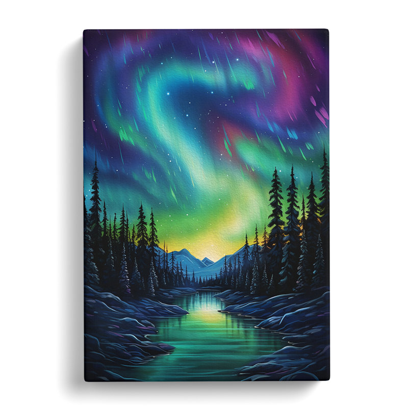 Northern Lights Modern - Wrapped Canvas, 76cm H x 50cm W x 3cm D