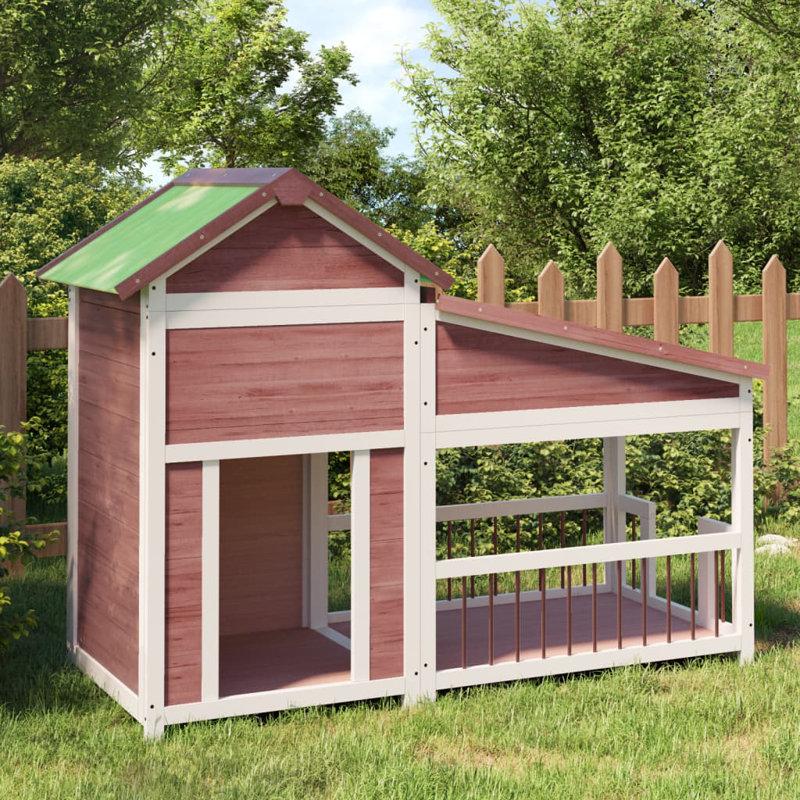 Exeter Wood Dog House, Mocha/White