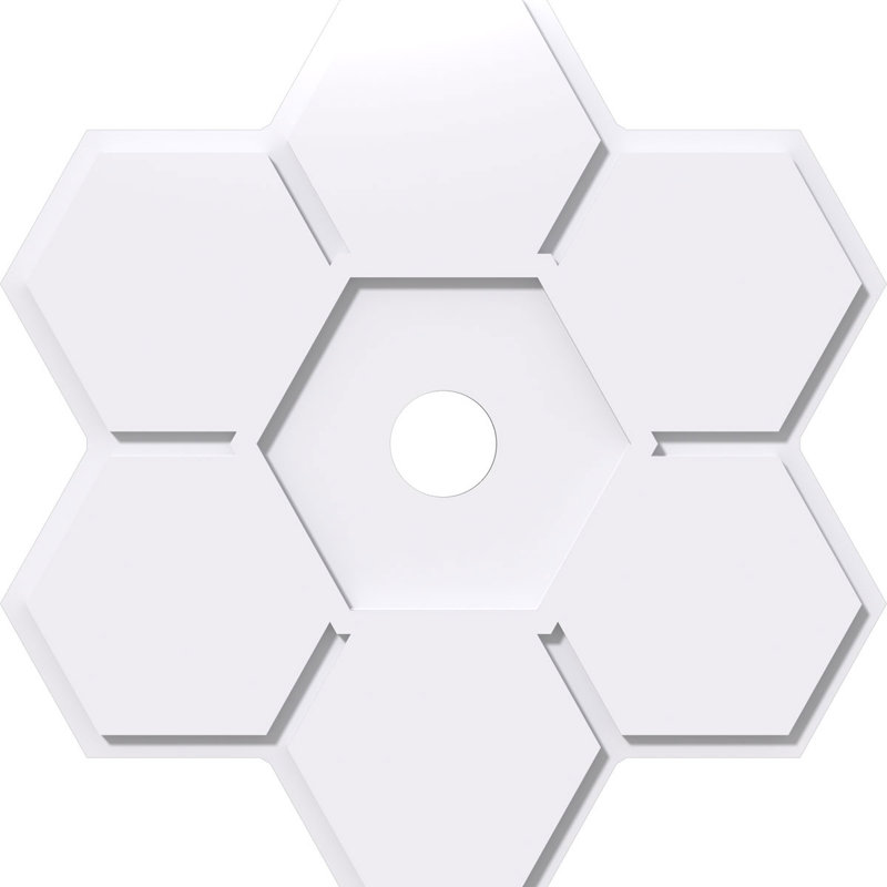 Médaillon de plafond contemporain en PVC de qualité architecturale Daisy, H 1 po x l 38 po x P 38 po
