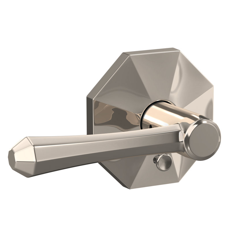 Dempsey Custom Hall-Closet and Bed-Bath Lever with Rosewood Trim, Polished Nickel