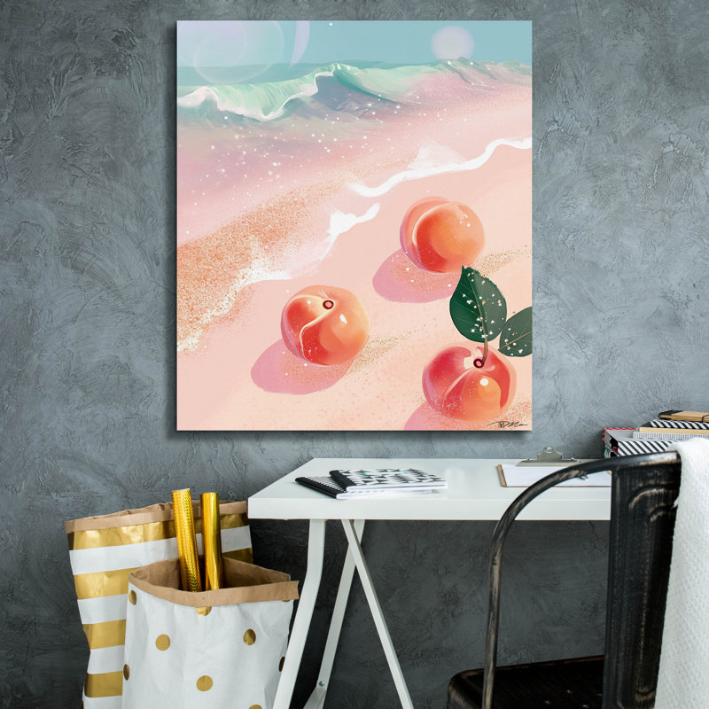 Art mural sur toile Highland Dunes «Peaches On The Beach» par Momart, H 30 po x l 26 po x P 1,5 po
