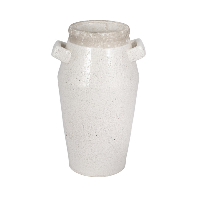 Modern Terracotta Table Vase for Home Decor Accent - Sculptural Tall Flower Vase for Living Room, Shelf, and Entryway Styling