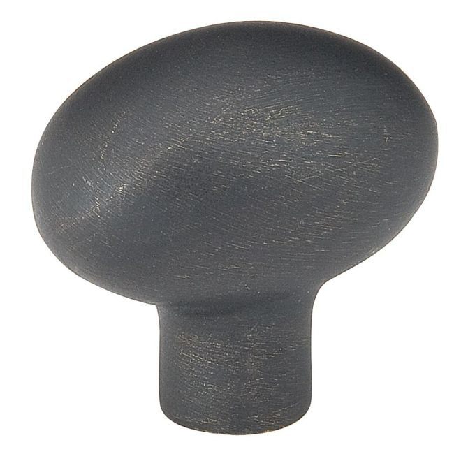 Emtek Sandcast Bronze Egg Cabinet Knob, 1" H x 1" W x 1" D, Flat Black Bronze Patina