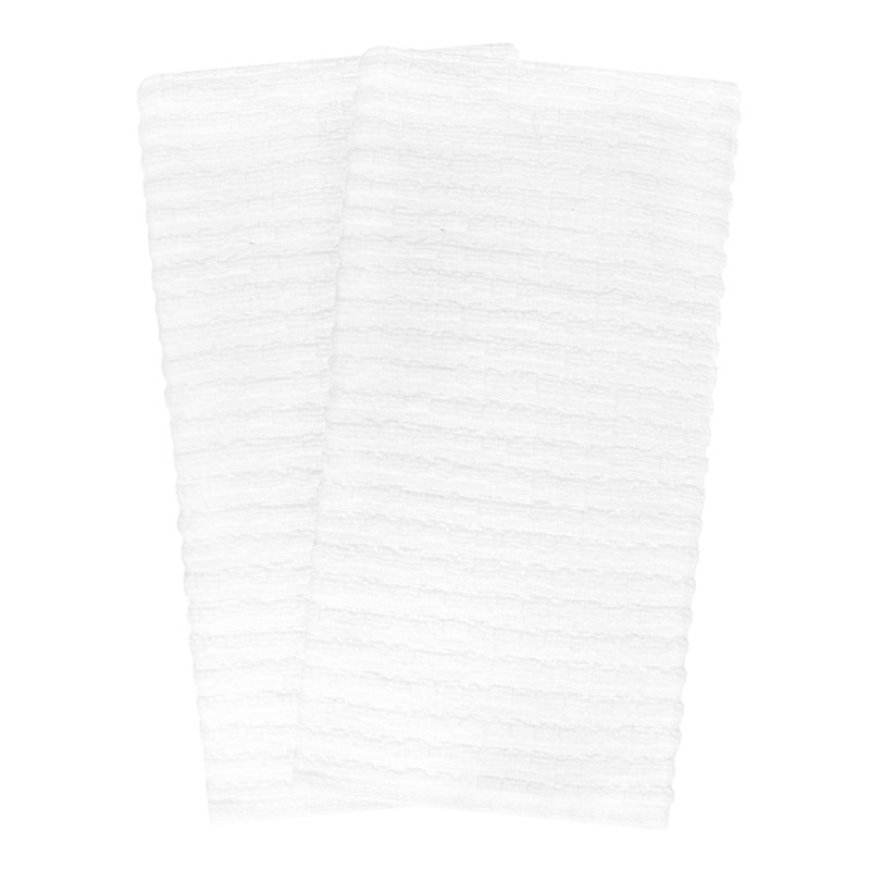 RITZ Cotton Waffle Tea Towel Kitchen Towel, White