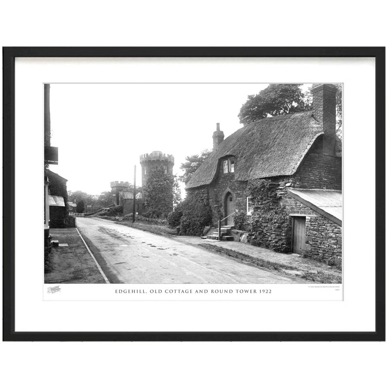 Edgehill, Old Cottage And Round Tower 1922 by Francis Frith - Single Picture Frame Print, 40cm H x 50cm W x 2.3cm D