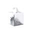 Mike + Ally Luxury Lave White Silver Enamel Square Tissue Holder for Bathroom & Bedroom