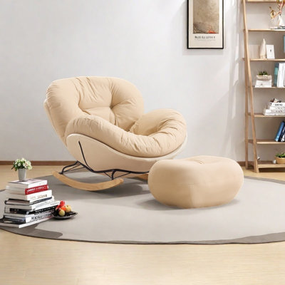Chaise berçante ergonomique en métal capitonné