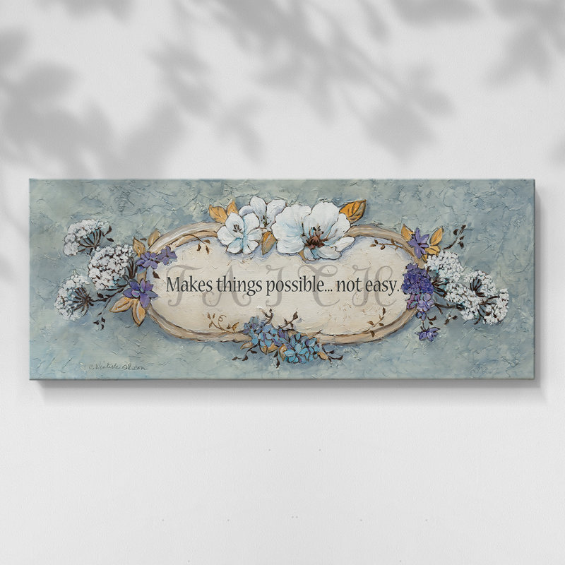 Faith - Toile tendue avec châssis - Prêt à accrocher, H 12 po x l 30 po