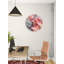 Horloge murale en verre trempé, art floral abstrait, accent or gris rose, décoration murale moderne, horloge murale unique, cadeau de pendaison de crémaillère-1635279928-1635279926