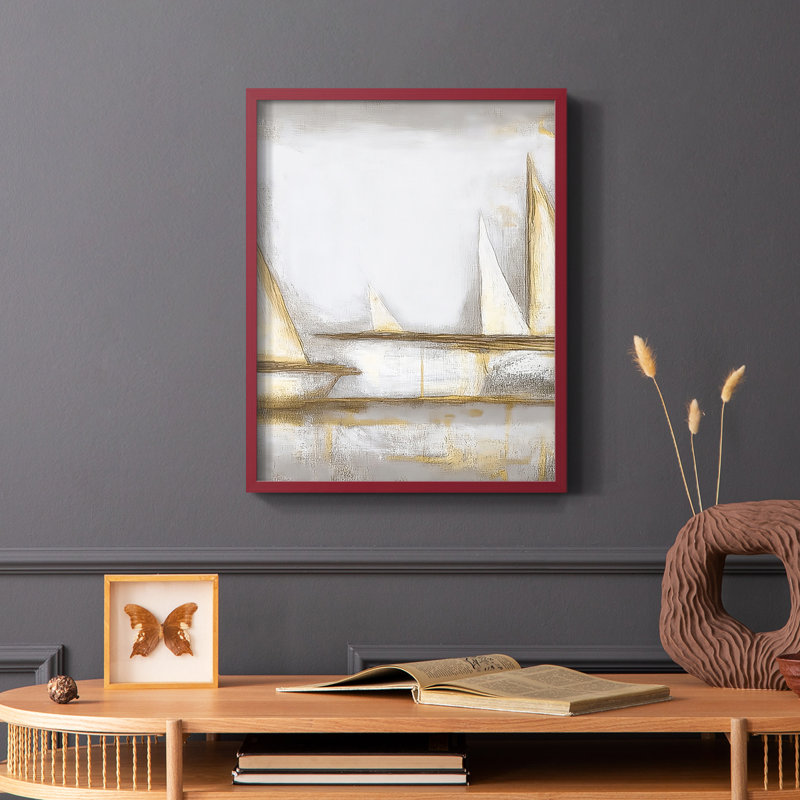 NAUTICAL Series CLxx III - reproduction encadrée de qualité supérieure - prête à être accrochée - aucun clou requis, Rouge