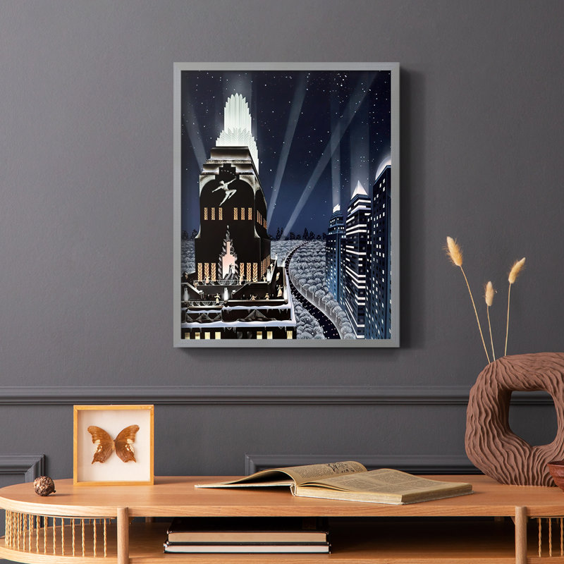 Rooftop Serenade Framed Print - Solid Wood, Gray, 10" H x 8" W