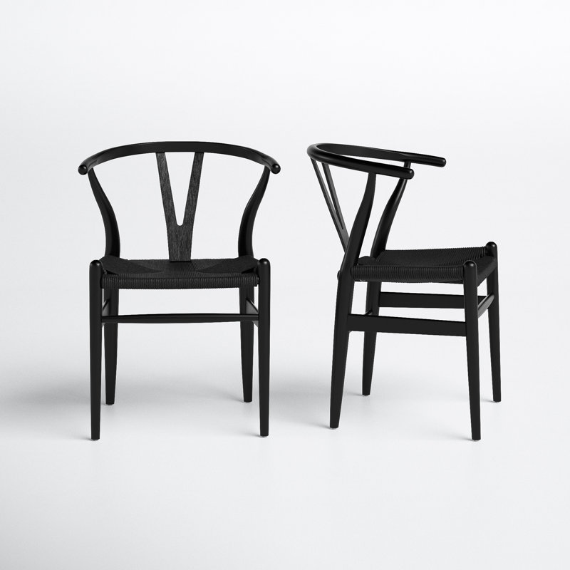 Fairbanks 18'' H Beech Solid Wood Side Chair, Black/Black