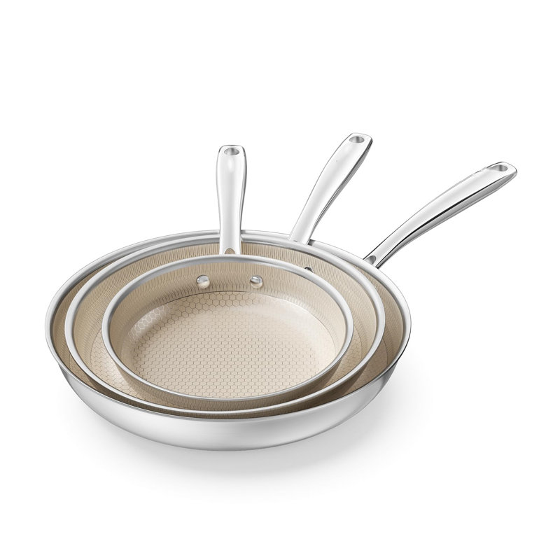 Ultra-Durable Ceramic Non-Stick Frying Pan Set with Stainless Steel Handles