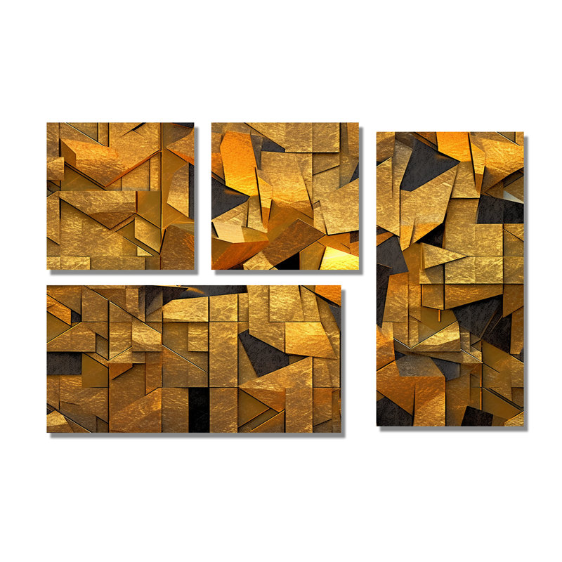 Fractal Tide VI - Art mural moderne sur toile 4 pièces, Toile tendue, Ne s’applique pas