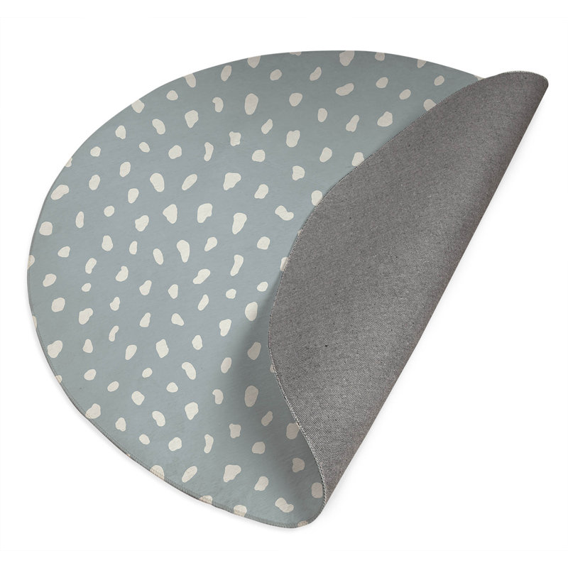 Paint Drop Non-Slip Outdoor Rug, Round 5'