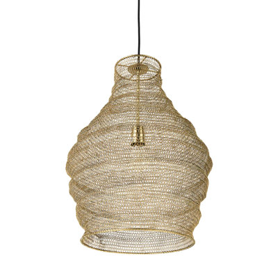 Gold Mesh and Iron Pendant Light