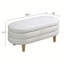 Tabouret de rangement en tissu imprimé blanc cassé avec structure en bois massif, coussin éponge épaissie, salon, tabouret de rangement multifonctionnel pour chambre à coucher