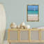 Toile flottante «Lone Sailboat Beach Tide» par Mary Lou Johnson-887427614-887427616