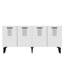 Console élégante, blanc, 100% panneau de particules recouvert de mélamine, épaisseur: 0,71 pouce | Solution de rangement élégante pour les salons et les entrées modernes, durable et facile à nettoyer-1011322468