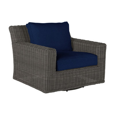 Fauteuil rustique tissé pivotant (sans haut-parleur) gris ardoise