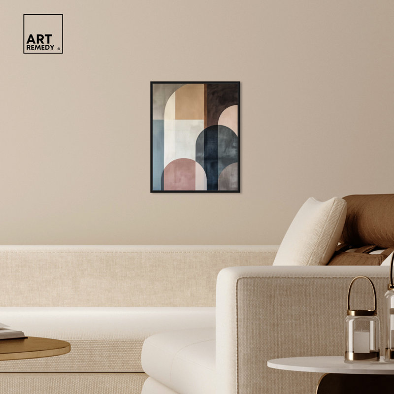 Abstract Geometric Canvas Print with Black Frame, 21" x 17"