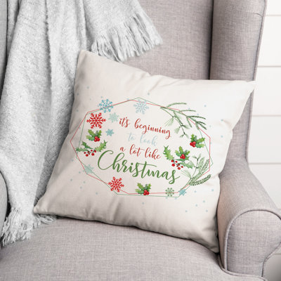 Beginning Look Christmas Throw Pillow
