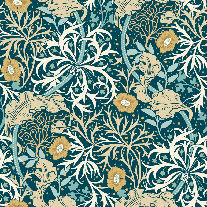 Padstow 10m x 50cm Wallpaper Roll, Petrol Blue