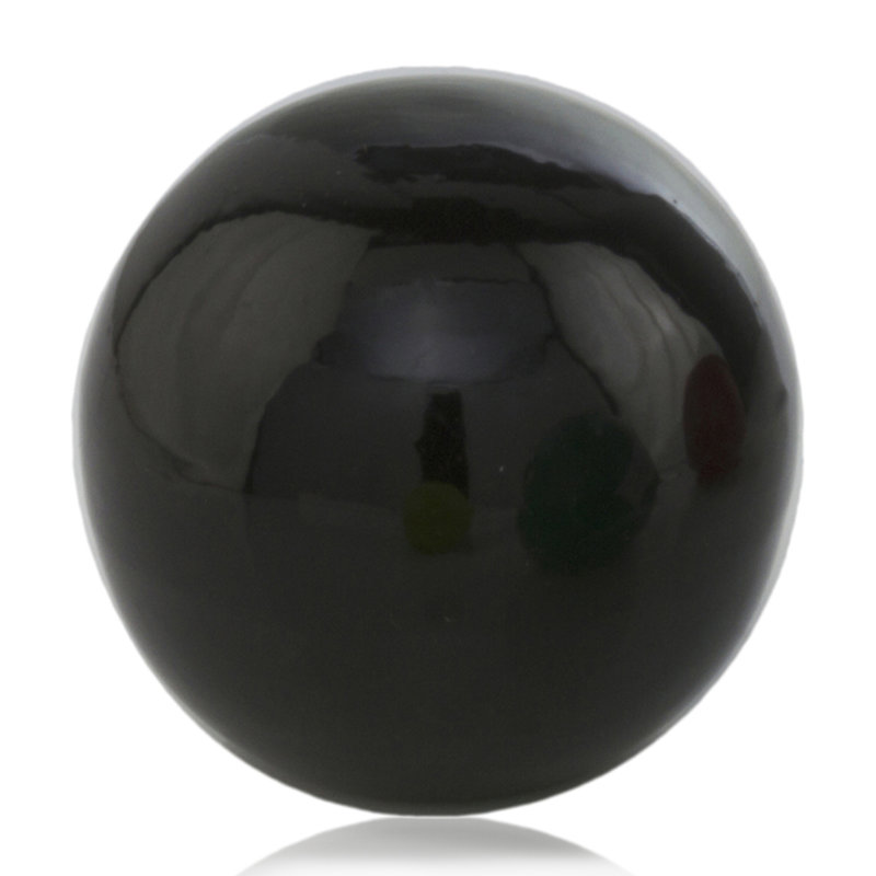 Genivra 3" White Aluminum Decorative Orb Tabletop Sculpture, Black