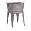 Perryman 32" multi-functional galvanized metal tub on stand with angled legs, gray