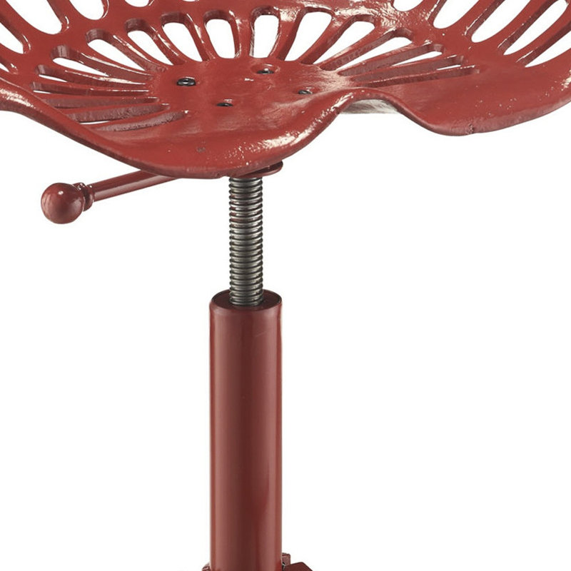 Chaise de bar réglable en fer rouge 23 po