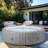 82" Inflatable Hot Tub Spa for 5–7 People, 130 Air Jets Portable Outdoor Home Spa with Built-In Pump, Heater up to 104°F, Lockable Energy-Saving Cover, 2 Cup Holders, 4 Replacement Filters, 264 Gallon Capacity