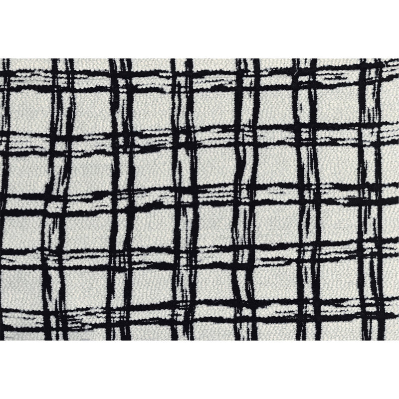 Repose-pieds en jacquard moderne et contemporain de 16 po avec rembourrage en billes de polystyrène antidérapant Ari