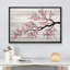 Illustration d'une branche de cerisier en fleurs sur des panneaux à effet de bois, art sur toile-101090498-101090495
