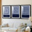 Indigo Tile IV - Impression encadrée sur mesure de qualité supérieure mate - 3 pièces-1515113430-1515113416