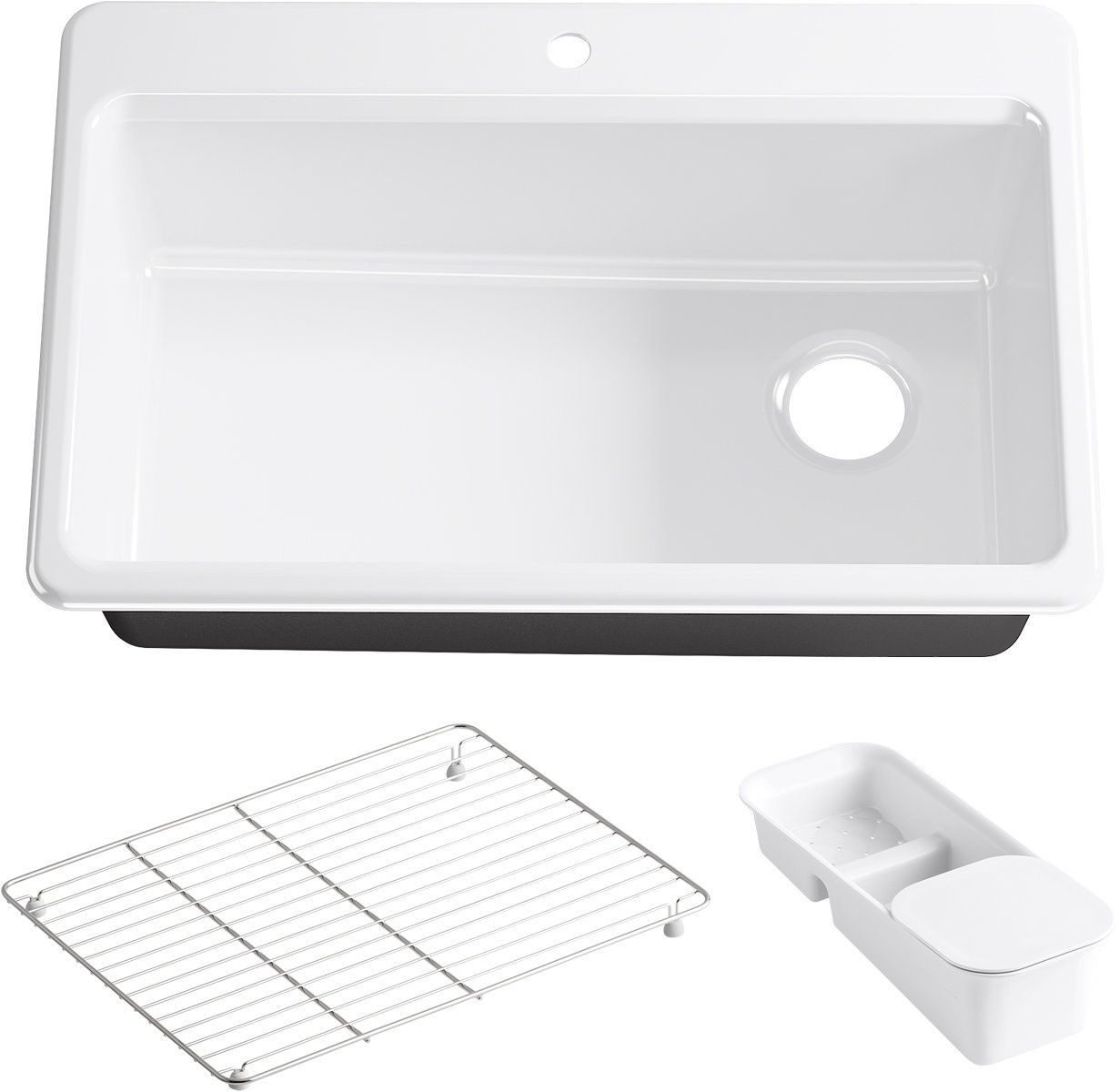 Riverby™ Single-Bowl Top-Mount Kitchen Sink, 1 hole, White