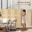 Folding Room Divider Screen 6 Panel 5.6' Tall Privacy Screen Freestanding Room Partition For Home Office, Beige-120864871