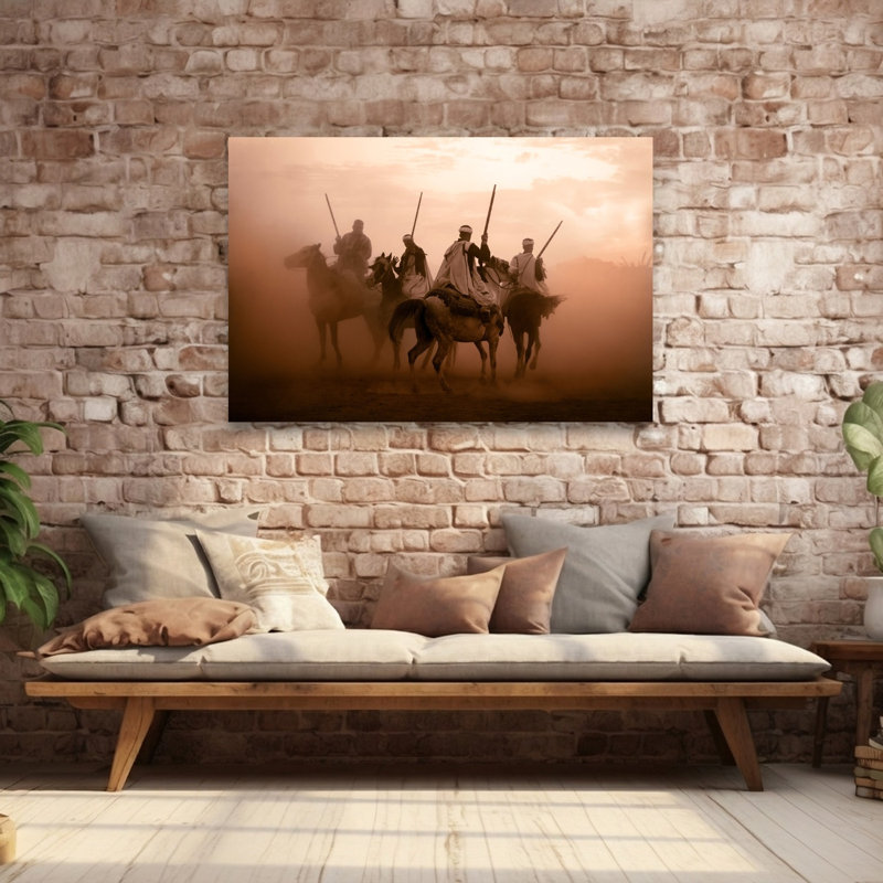Tbourida Art Contemporary Horse Wall Art Print 1 Piece Wrapped Canvas Wall Art, 101.6cm H x 152.4cm W