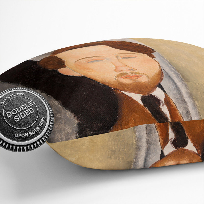 Leopold Zborowksi By Amedeo Modigliani Square Throw Cushion, 40cm H x 40cm W x 15cm D