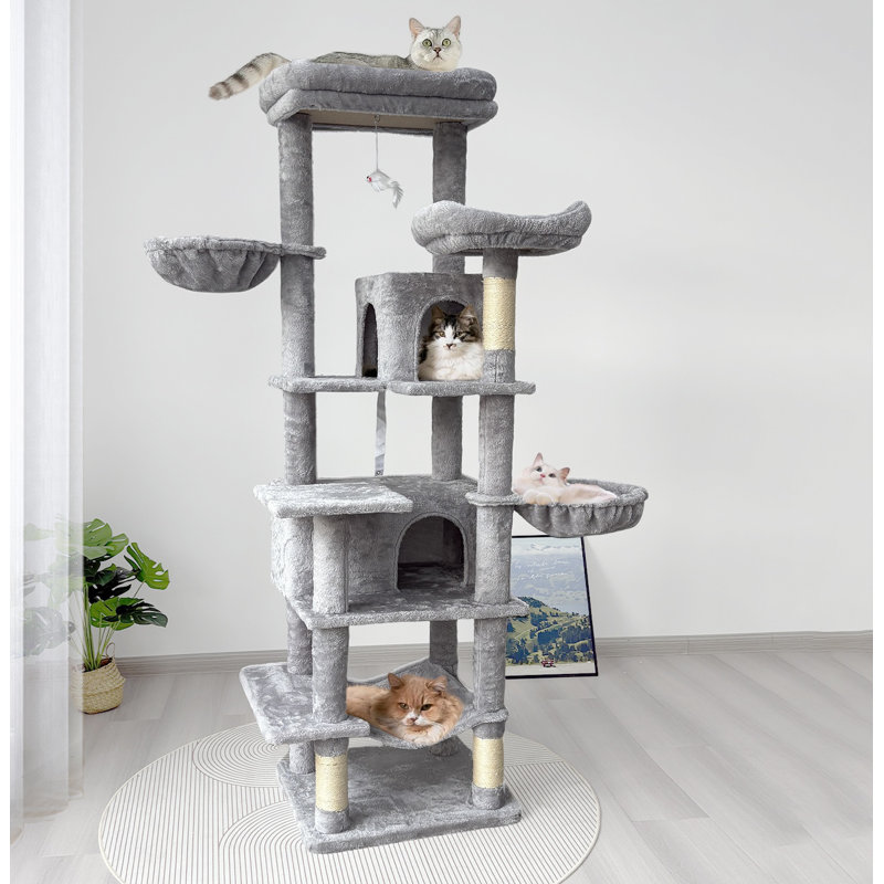 Arbre à chat 68 po, Gris clair