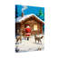 Noël père Noël marchant avec un renne près d'une cabane-2057318623